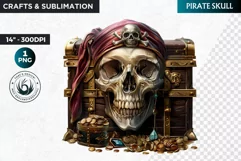 Pirate Skull Clipart, Skull sublimation PNG,nautical clipart Product Image 1