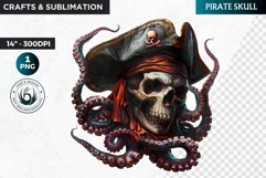 Pirate Skull Clipart, Skull sublimation PNG,nautical clipart Product Image 1