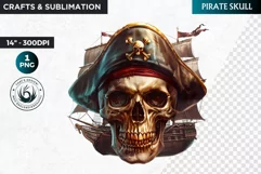 Pirate Skull Clipart, Skull sublimation PNG,nautical clipart Product Image 1