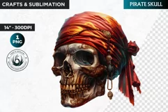 Pirate Skull Clipart, Skull sublimation PNG,nautical clipart Product Image 1