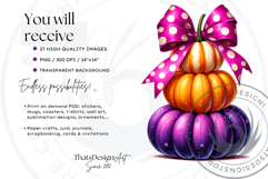 Pop Polka Dot coquette Pumpkins with bows PNG,fall halloween Product Image 2