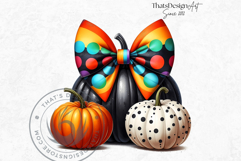 Pop Polka Dot coquette Pumpkins with bows PNG,fall halloween Product Image 5