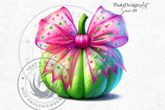 Pop Polka Dot coquette Pumpkins with bows PNG,fall halloween Product Image 7