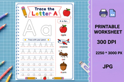 Letter handwriting printable alphabet tracing worksheet Product Image 1