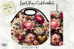 Vintage Floral Lunch Bag Design | Baroque Flowers Lunch Bag Product Image 1
