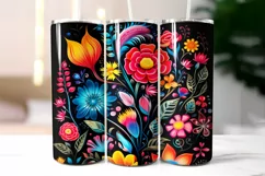 Folk Flowers Tumbler Wrap Sublimation 20 oz Product Image 2