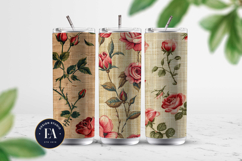 Embroidered Jute digital paper | Roses pattern Product Image 2