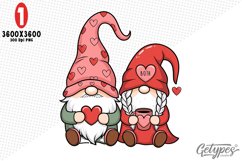Valentine Gnome Sublimation Clipart - High Quality Design Product Image 1