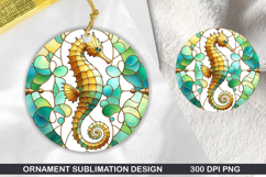 Jellyfish Stained Glass Ornament PNG, Digital Download File Product Image 1