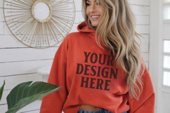 Red Gildan 18500 Hoodie Sweatshirt Mockup, 185 mock-up Product Image 1