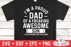 Dad SVG Cut File | Proud Dad Of A Awesome Son | Shirt Design Product Image 1