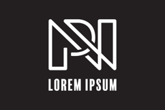 Abstract Logo Design Line Art Letters P and N Product Image 1