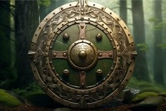 Mystical medieval shield in enchanted forest Product Image 1