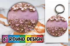 Dazzling Floral Paradise PNG Sublimation Circle: Keychain, C Product Image 1