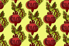 Botanical abstract seamless pattern with juicy beets vector Product Image 1