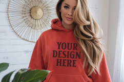 Red Gildan 18500 Hoodie Sweatshirt Mockup, 185 mock-up Product Image 1