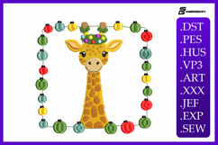 Christmas Giraffe Embroidery Designs For Machine Product Image 1