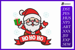 HO HO HO Santa Claus Embroidery Designs For Machine Product Image 1