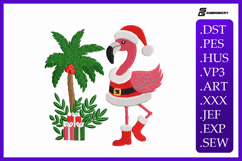 Santa Flamingo Christmas Embroidery Designs Product Image 1