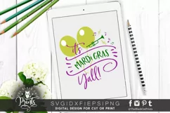 It's Mardi Gras Yall! SVG | Fat Tuesday Cut File Product Image 1