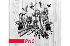 Duck hunting PNG hunting with dogs sublimation Product Image 1