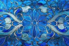 Flower Pattern Stained Glass Background Wallpaper Product Image 1