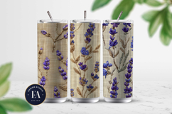 Embroidered Jute digital paper | Lavender pattern Product Image 2