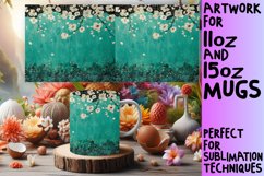 Sparkling Leopard Floral Mug Sublimation Product Image 1