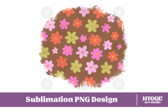 Retro Flowers Background Png Floral Paper Sublimation Splash Product Image 1