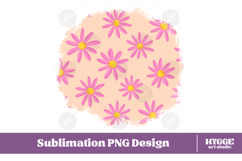 Retro Flowers Background Png Floral Paper Sublimation Splash Product Image 1