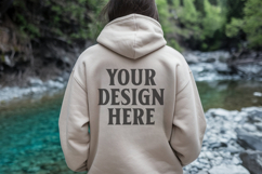 Sand Gildan 18500 Hoodie Mockup, G18000 Hoodie Model mockup Product Image 1