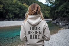 Sand Gildan 18500 Hoodie Sweatshirt Mockup, 185 mock-up Product Image 1