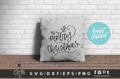 Merry Christmas Round Sign SVG | Christmas Hand lettered SVG Product Image 2