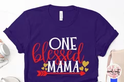 One blessed mama - Mother SVG EPS DXF PNG Cutting File Product Image 3