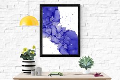 Blue Alcohol Ink Poster Printable. Fluid Ink Wall Art. Product Image 1