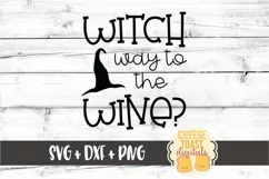 Witch Way To The Wine - Halloween SVG PNG DXF Cut Files Product Image 2