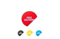 Free delivery stickers. Express delivery service. Product Image 1