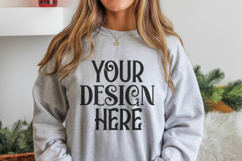 Christmas Gildan 18000 Sport Grey Crewneck Sweatshirt Mockup Product Image 1