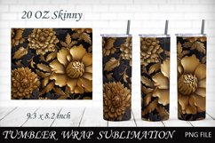 3d flower tumbler wrap, Floral tumbler sublimation, Product Image 1