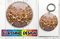 Shimmering Floral Sparkle PNG Sublimation Circle: Keychain, Product Image 1