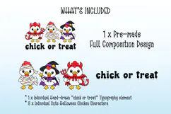 Chick or Treat - Cute Halloween Chickens PNG Design Product Image 2