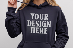 Navy Gildan 18500 Hoodie Mockup, G18000 Hoodie Model mockup Product Image 1
