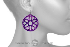 Mandala earrings, SVG cut files, round earring Product Image 5