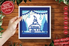 Papercut 3D Camping Gnome and Trailer Lightbox Template Product Image 3