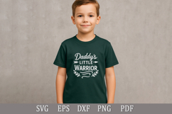 Daddy’s Little Warrior - Cute SVG Design for Baby &amp; Toddler Product Image 2