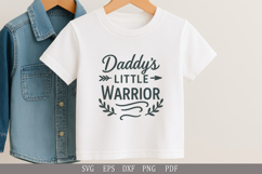 Daddy’s Little Warrior - Cute SVG Design for Baby &amp; Toddler Product Image 3