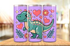 Valentine’s Day Cute Dinosaur Tumbler Wrap PNG Big Bundle Product Image 9