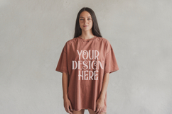 Comfort Colors 1717 Terracotta T-shirt Mockups, Real Model Product Image 1