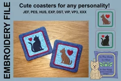 Cat & Dog Coasters - 4 x 4 and 5 x 7 Hoops Product Image 1