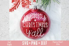 Merry Christmas Y'All SVG / Christmas Ornament SVG Product Image 3